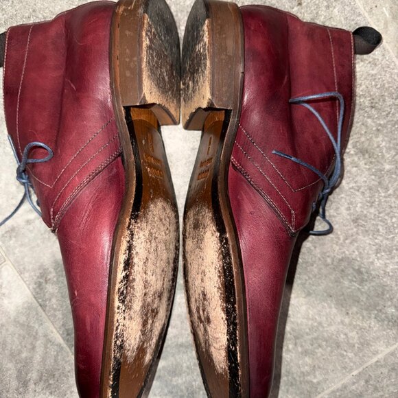Massimo Matteo Burgundy Leather Chukka Boots Shoes Men\'s Size 9M. main image 8